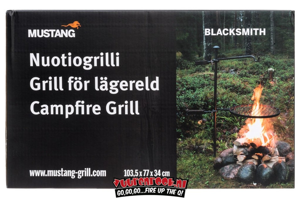 Mustang Mustang Kampvuur BBQ Set Staal Smederij Kwaliteit