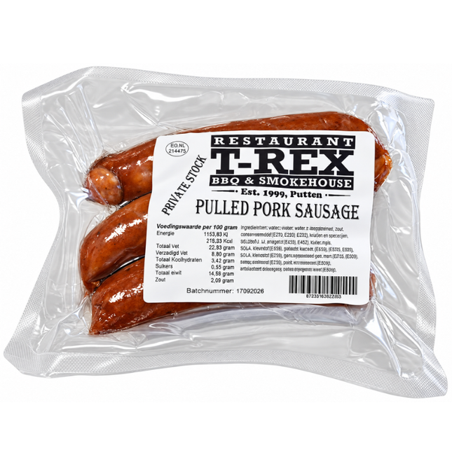 T-Rex T-Rex BBQ Worst Pulled Pork 5 x 80 gram