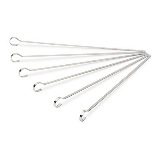Vuur & Rook RVS Platte Saté / Sjasliek / Shish Kebab Pennen 28 cm 10 stuks