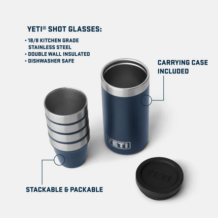 YETI YETI Shotglazen Navy 4 stuks